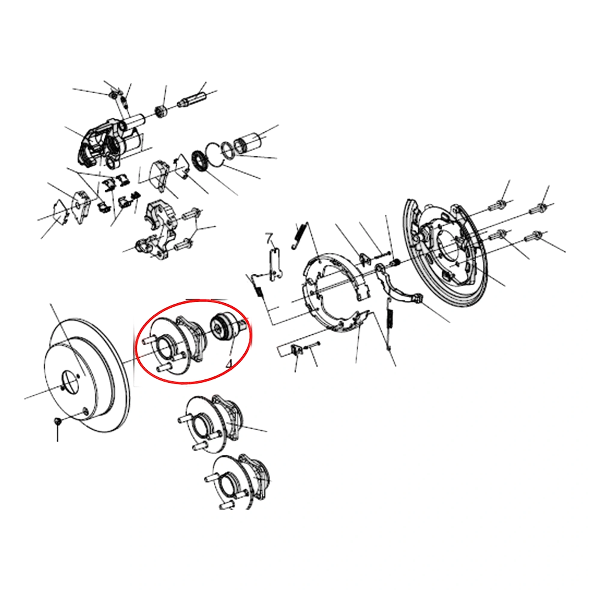 Buje de rueda trasero con rodamiento para BYD F3, OE 10006074-00, F3-3104000-C1 - EVParto